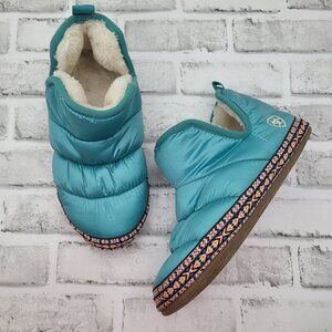 Ariat Crius Bootie Puffer Slippers Teal Turquoise Women's Large 8.5-9